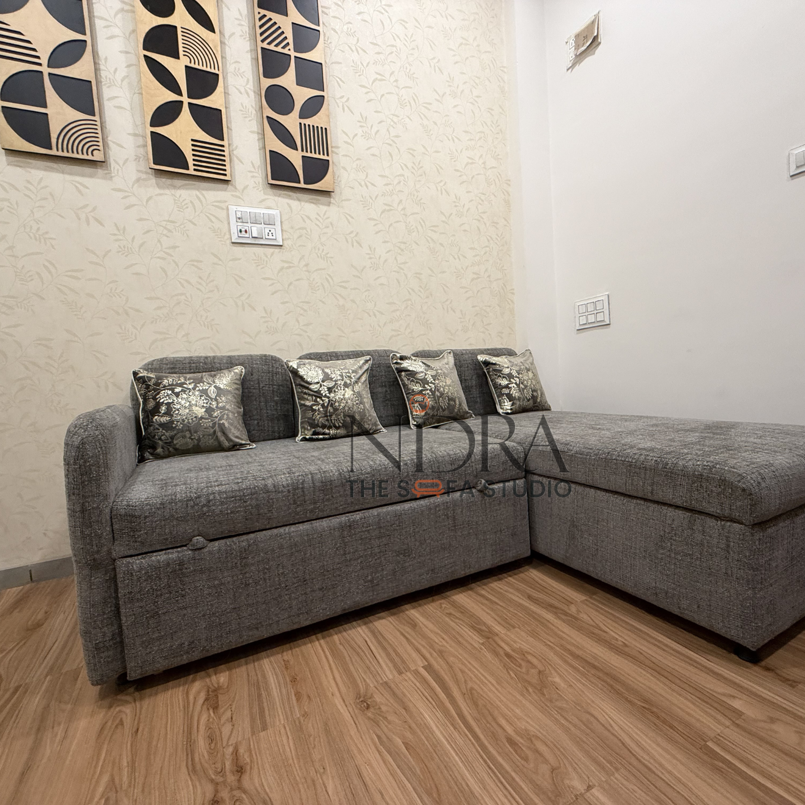 L-Shape Sofa Cum Bed - Image 2