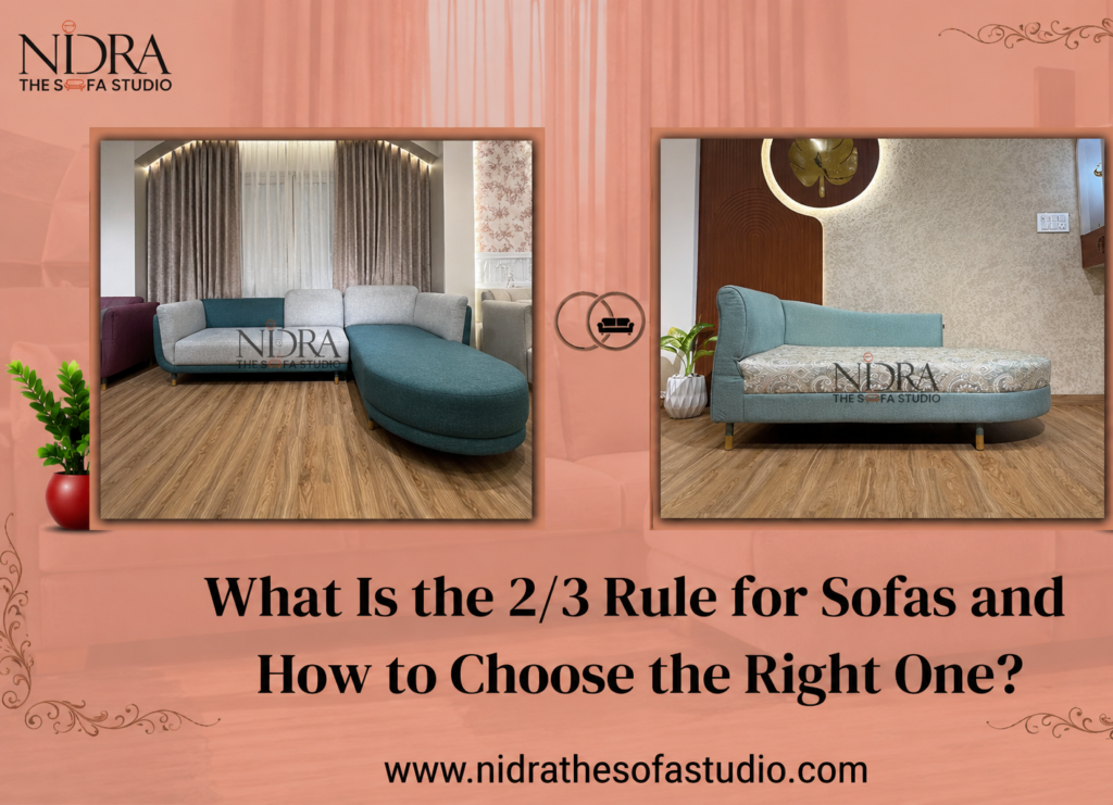 Modern sleeper sofa showcasing the 2/3 sofa rule for balanced living room design