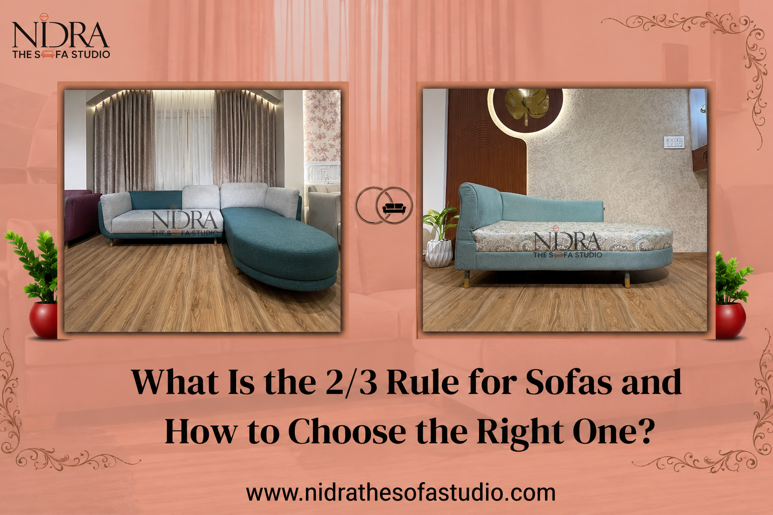 Modern sleeper sofa showcasing the 2/3 sofa rule for balanced living room design